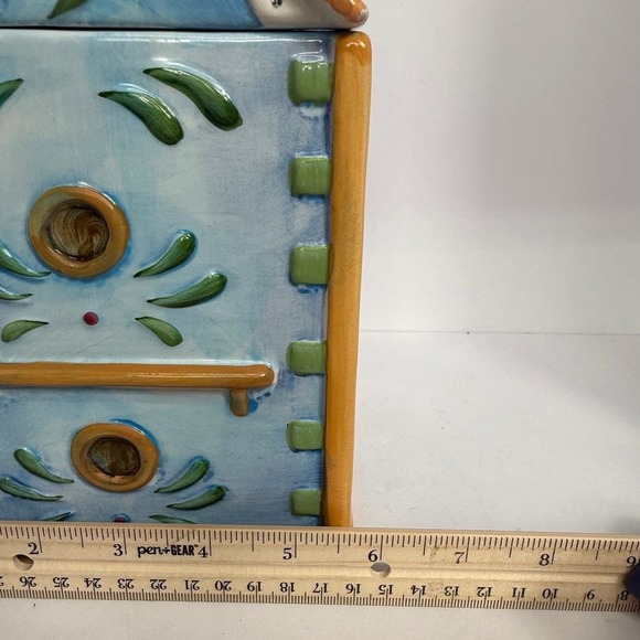 Whimsical Birdhouse Cookie Jar Cottagecore Kitchen Decor Handmade - Picture 2 of 9